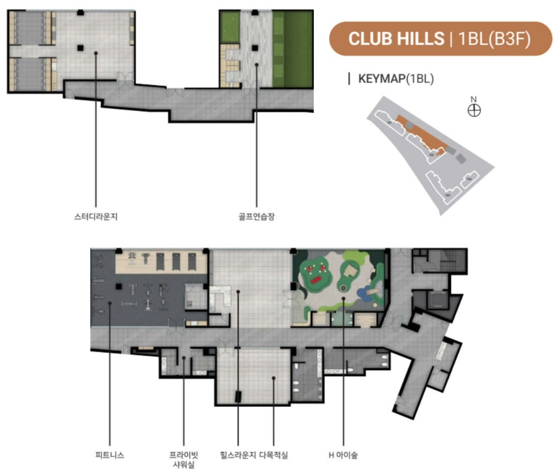 힐스테이트 양산더스카이 CLUB HILLS 커뮤니티 배치